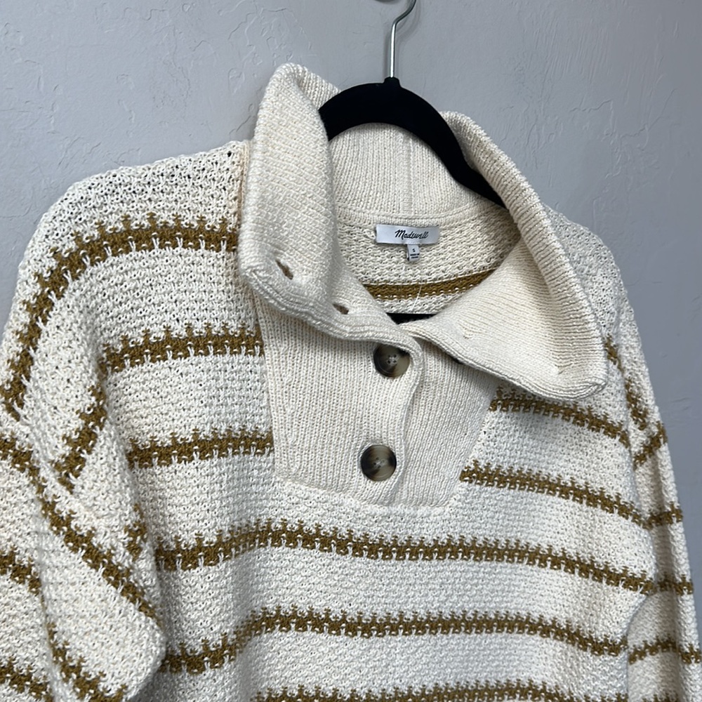 Madewell cream striped sweater size small.NWT - Picture 2 of 12